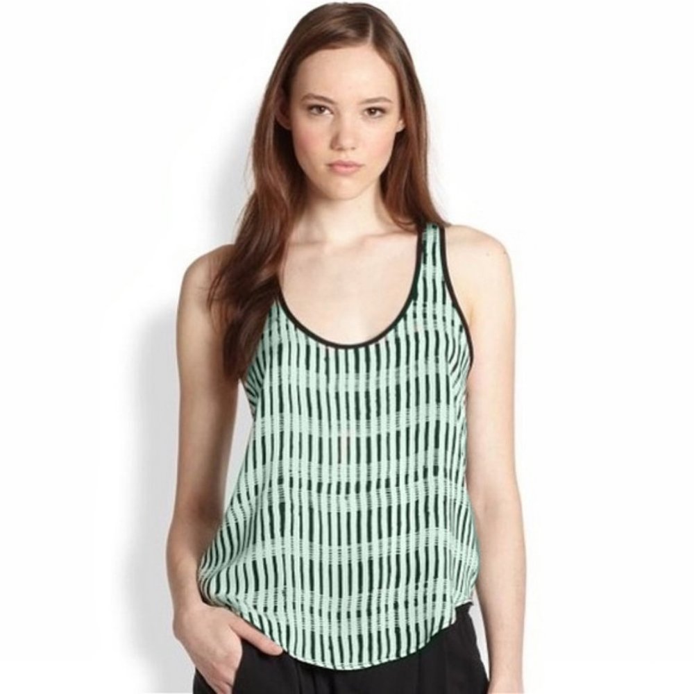 A.L.C. mint green racerback tank top silk XS